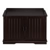 FCH Cat Litter Box Enclosure Cabinet, Large Wooden Indoor Storage Bench Furniture for Living Room, Bedroom, Bathroom, Side Table w/Pet Mat