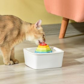 Colorful Red Pagoda Ceramic Water Dispenser Pet Fountain Cat And Dog (Option: Square-UK)