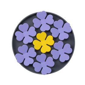 Silica Gel Sucker Anti-choke Smell And Slow Eating Pet Licking Mat (Option: Round Yellow Light Purple)