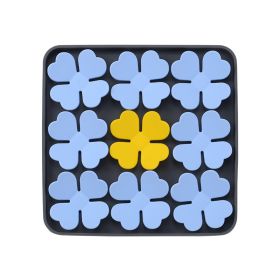 Silica Gel Sucker Anti-choke Smell And Slow Eating Pet Licking Mat (Option: Square Yellow Light Blue)