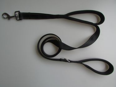 Pet Double Handle Pull Leash (Color: black)