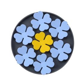 Silica Gel Sucker Anti-choke Smell And Slow Eating Pet Licking Mat (Option: Round Yellow Light Blue)
