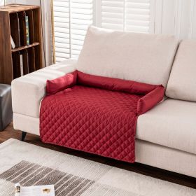 Anti-dirty Waterproof Pet Mat Ultrasonic Cotton Dog (Option: Red-90x120)