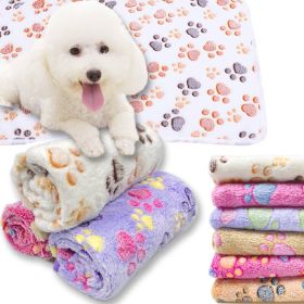 Soft and Fluffy High Quality Pet Blanket Cute Cartoon Pattern Pet Mat Warm and Comfortable Blanket for Cat and Dogs Pet Supplies (Color: brown)