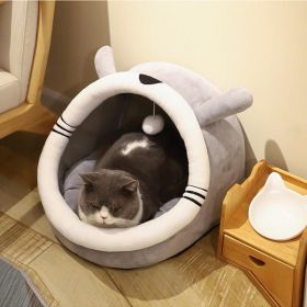 Cat's Nest Warm In Winter Closed Warm Cat's Nest Pet's Nest Cat's Four Seasons Universal Cat Villa (Color: gray)