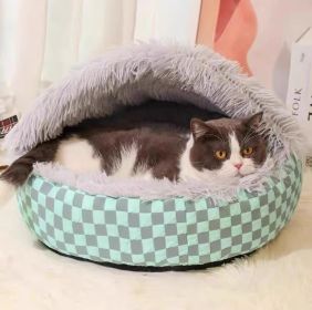 Pet Warm Diamond Quilt Closed Nest (Option: Gray-50cm)