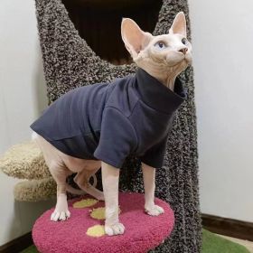 Hairless Cat Clothes Thermal Base (Option: Navy Blue-S)