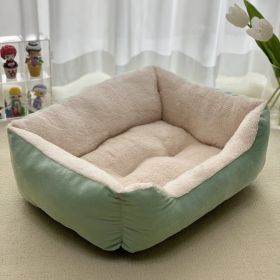 Winter Warm Pet Square Cat Nest (Option: Green-XL)