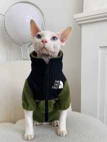 Hairless Cat Clothes Warm Pet Cat Clothes (Option: Army Green-L)